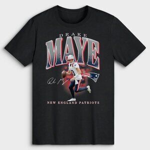 New England Patriots Drake Maye Black Player Hype T-Shirt 165